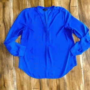 Rich Blue / White Polkadot Blouse!